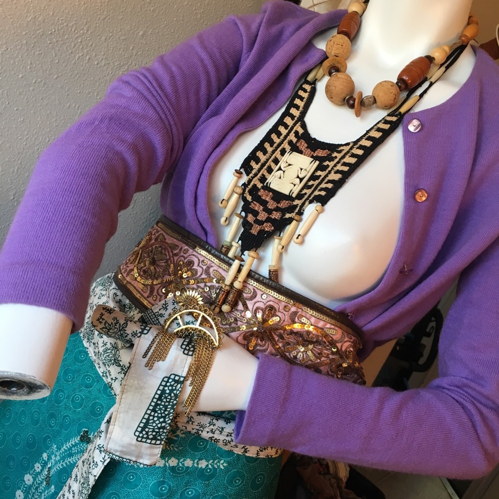 💍 Vintage 70s Chaya Lavender Sweater Cardigan